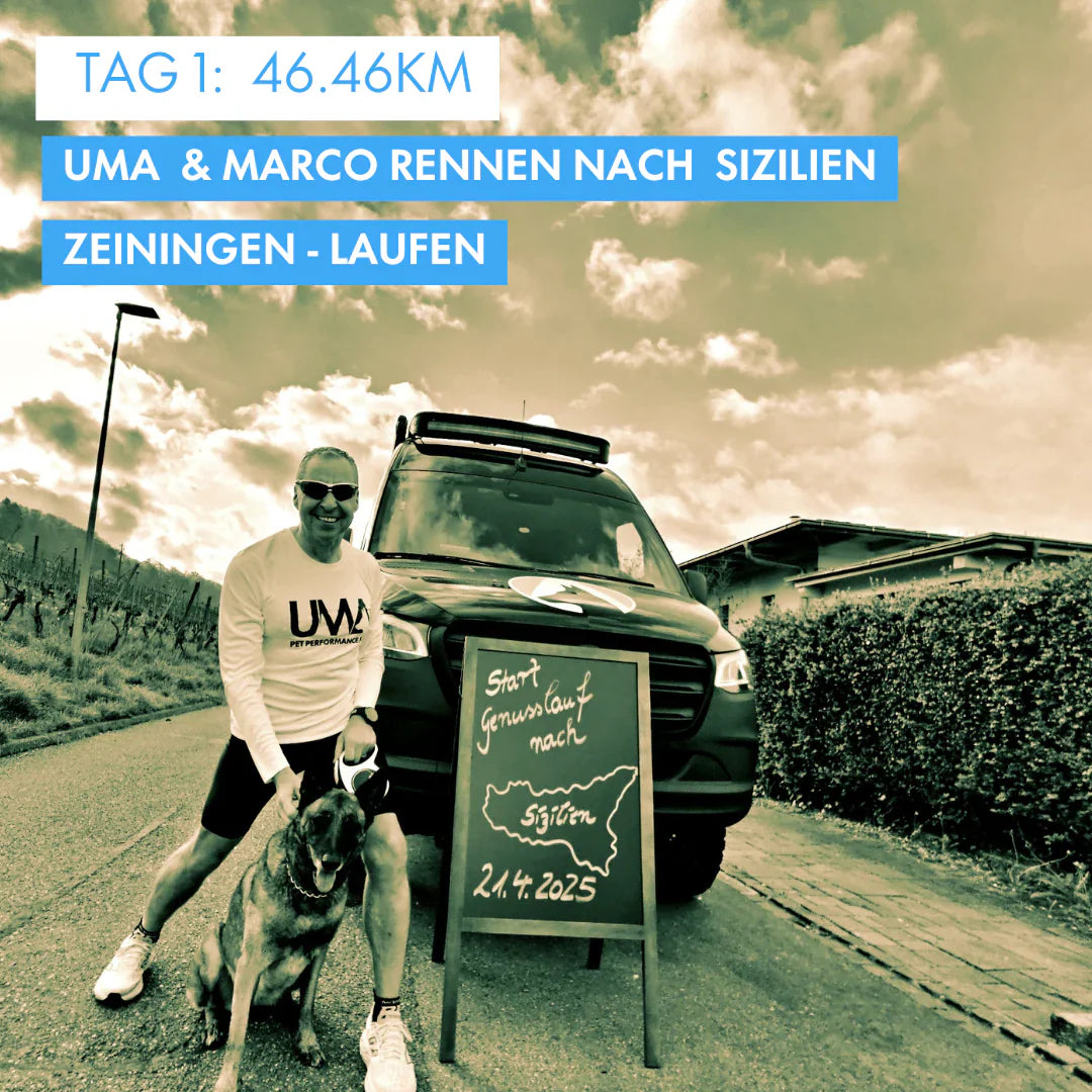 Tag 1: Amunì compà, Uma & Marco rennen nach Sizilien!  46.46km von Zeiningen nach Laufen