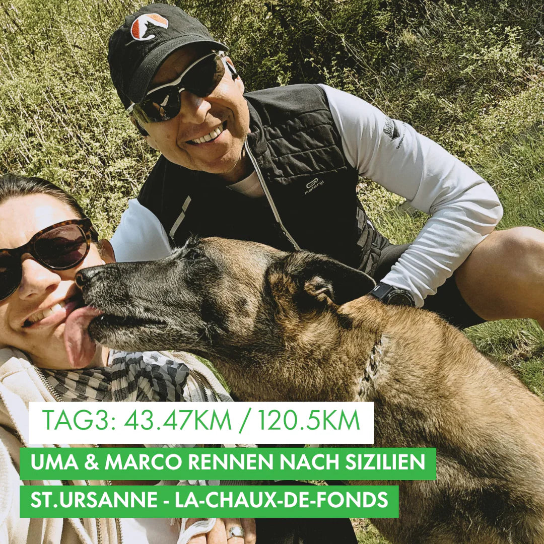 Tag 3: Amunì compà, Uma & Marco rennen nach Sizilien! 43.47km von St. Ursanne nach La-Chaux-de-Fonds