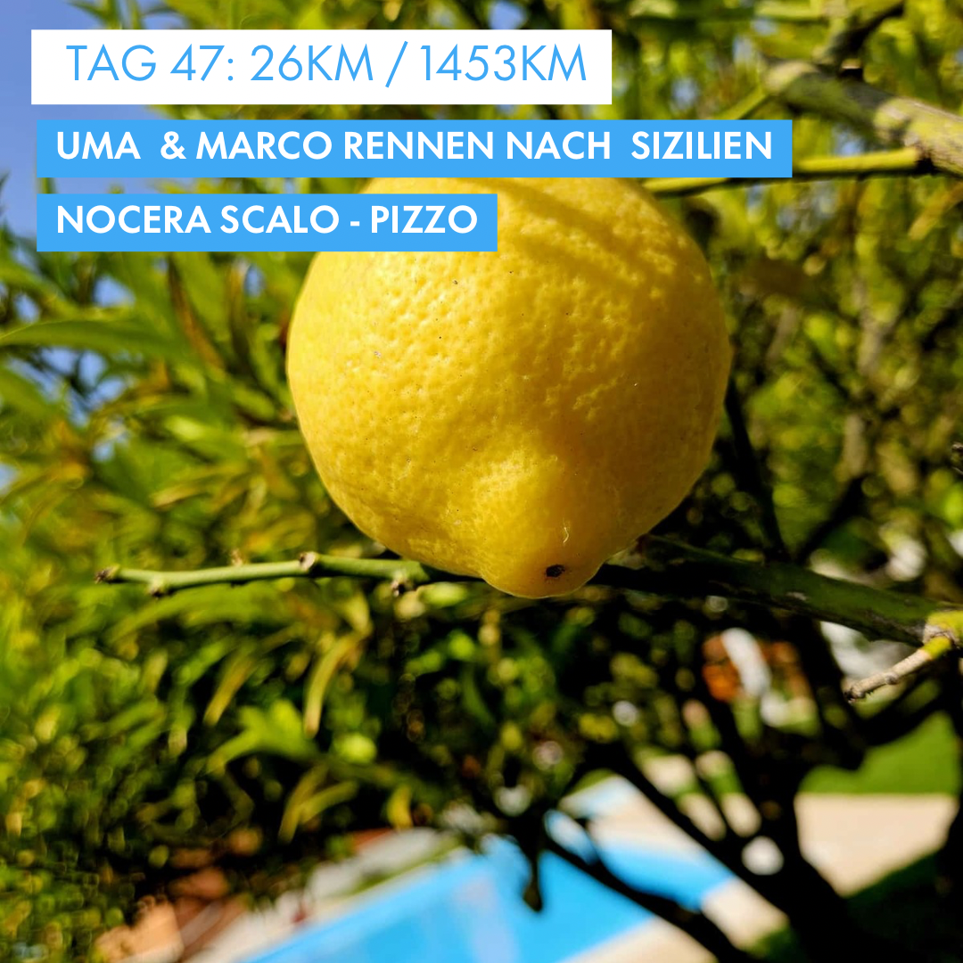 Tag 47: Amunì compà, Uma & Marco rennen nach Sizilien!: 26.2km von Nocera Scalo nach Pizzo