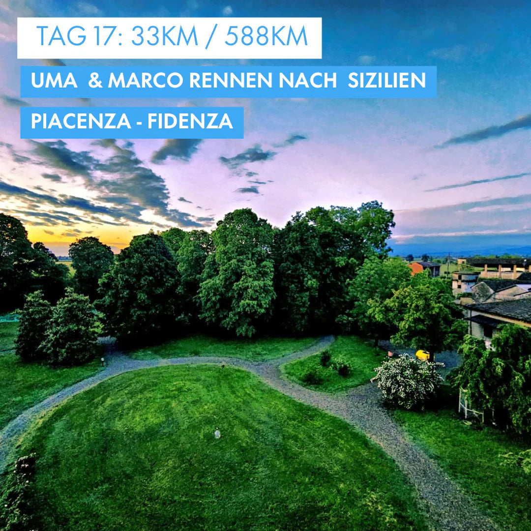 Tag 17: Amunì compà, Uma & Marco rennen nach Sizilien!: 33km von Piacenza nach Fidenza
