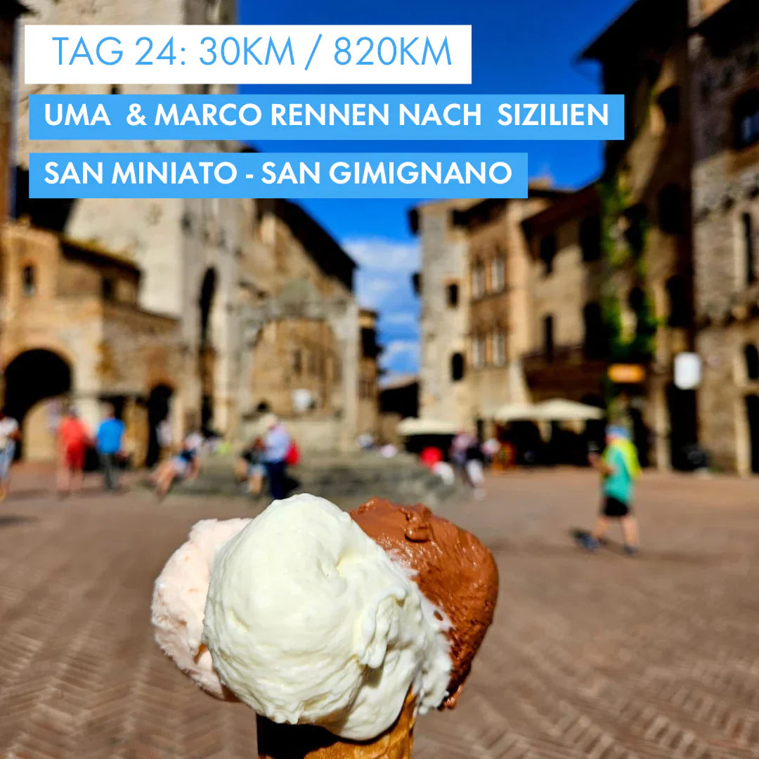 Tag 24: Amunì compà, Uma & Marco rennen nach Sizilien!: 30km von San Miniato nach San Gimignano