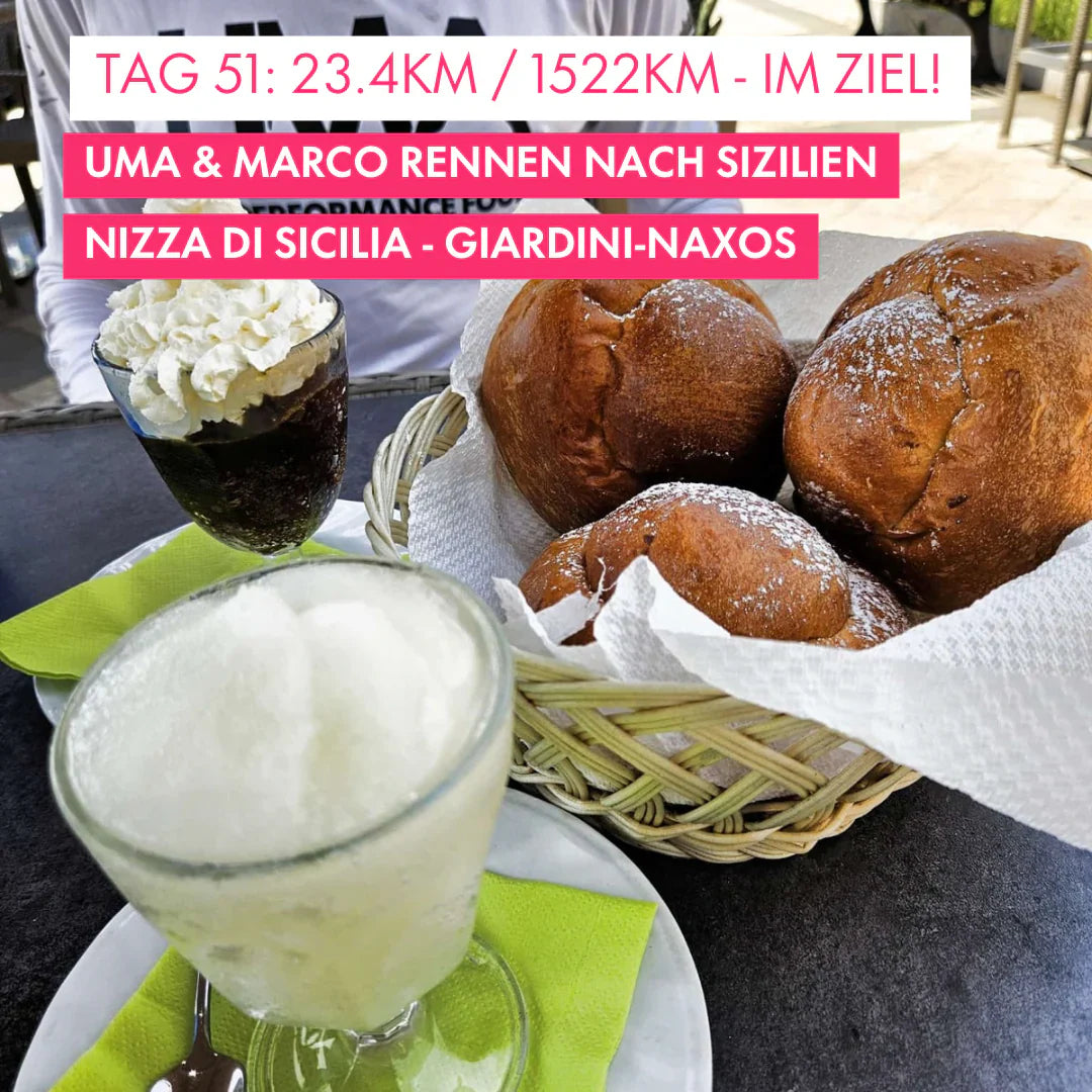Tag 51: Amunì compà, Uma & Marco rennen nach Sizilien!: 23.4km von Nizza di Sicilia nach Giardini-Naxos