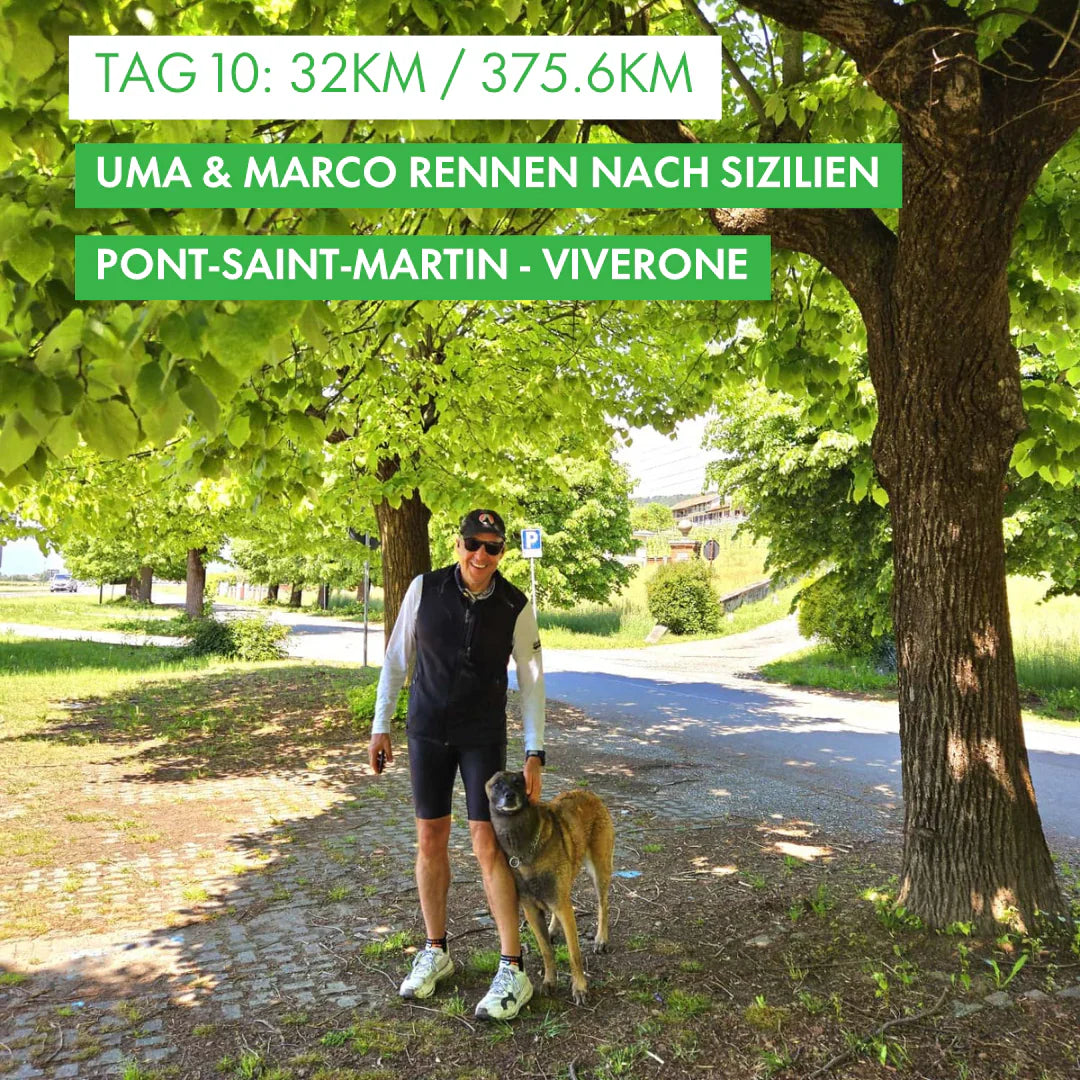 Tag 10: Amunì compà, Uma & Marco rennen nach Sizilien!: 32km Pont-Saint-Martin nach Viverone