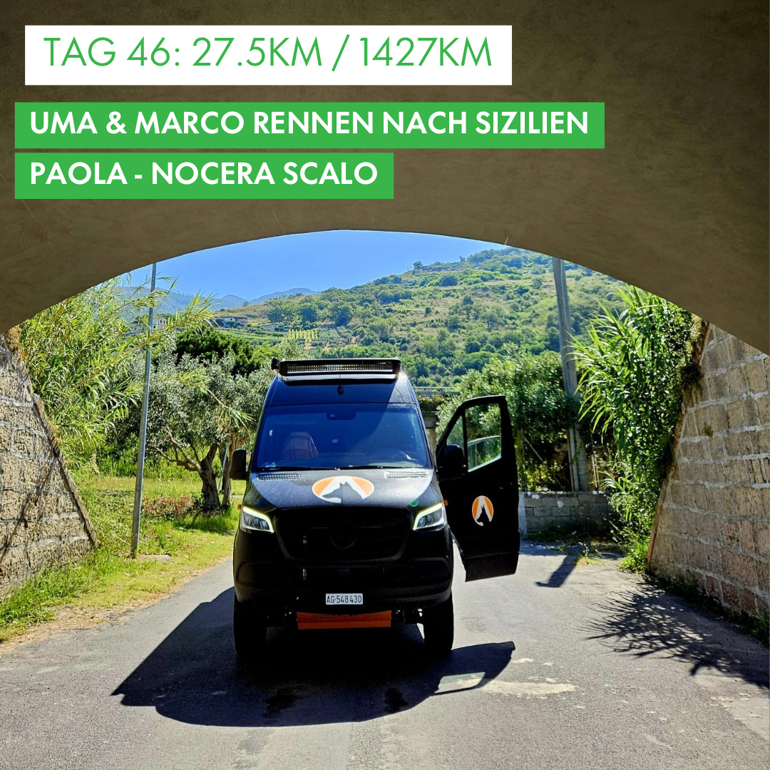 Tag 46: Amunì compà, Uma & Marco rennen nach Sizilien!: 27.5km von Paola nach Nocera Scalo