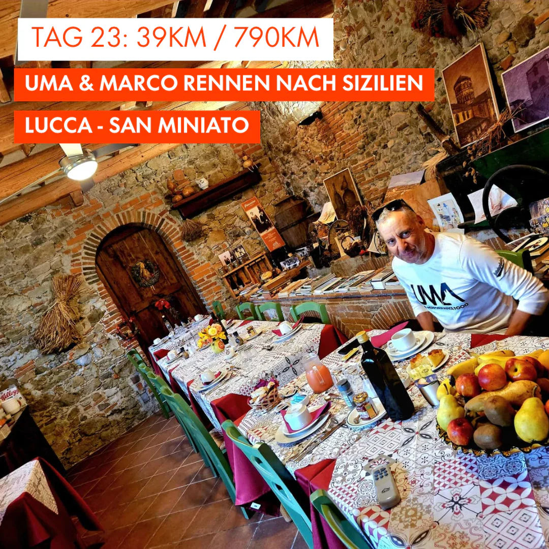 Tag 23: Amunì compà, Uma & Marco rennen nach Sizilien!: 39km von Lucca nach San Miniato
